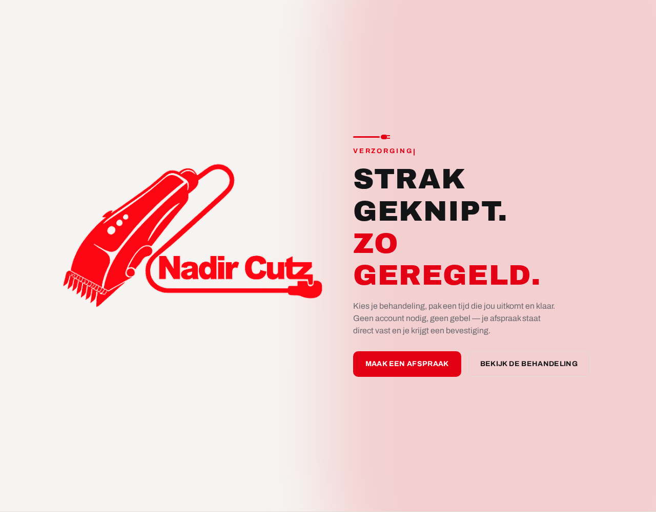 Website van Nadir Cutz barbershop